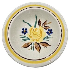 Vintage 1960's Red Wing Hand Painted Flower Picardy Ceramic Bowls 310, Set of 4